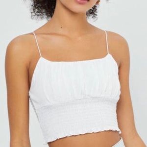 Pacsun smocked bodice cami top in white!
